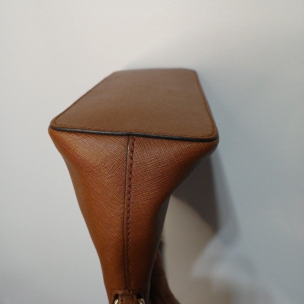 Michael Kors Cindy Dome Crossbody Bag Luggage Brown Saffiano Leather Chain Strap - Picture 11 of 14